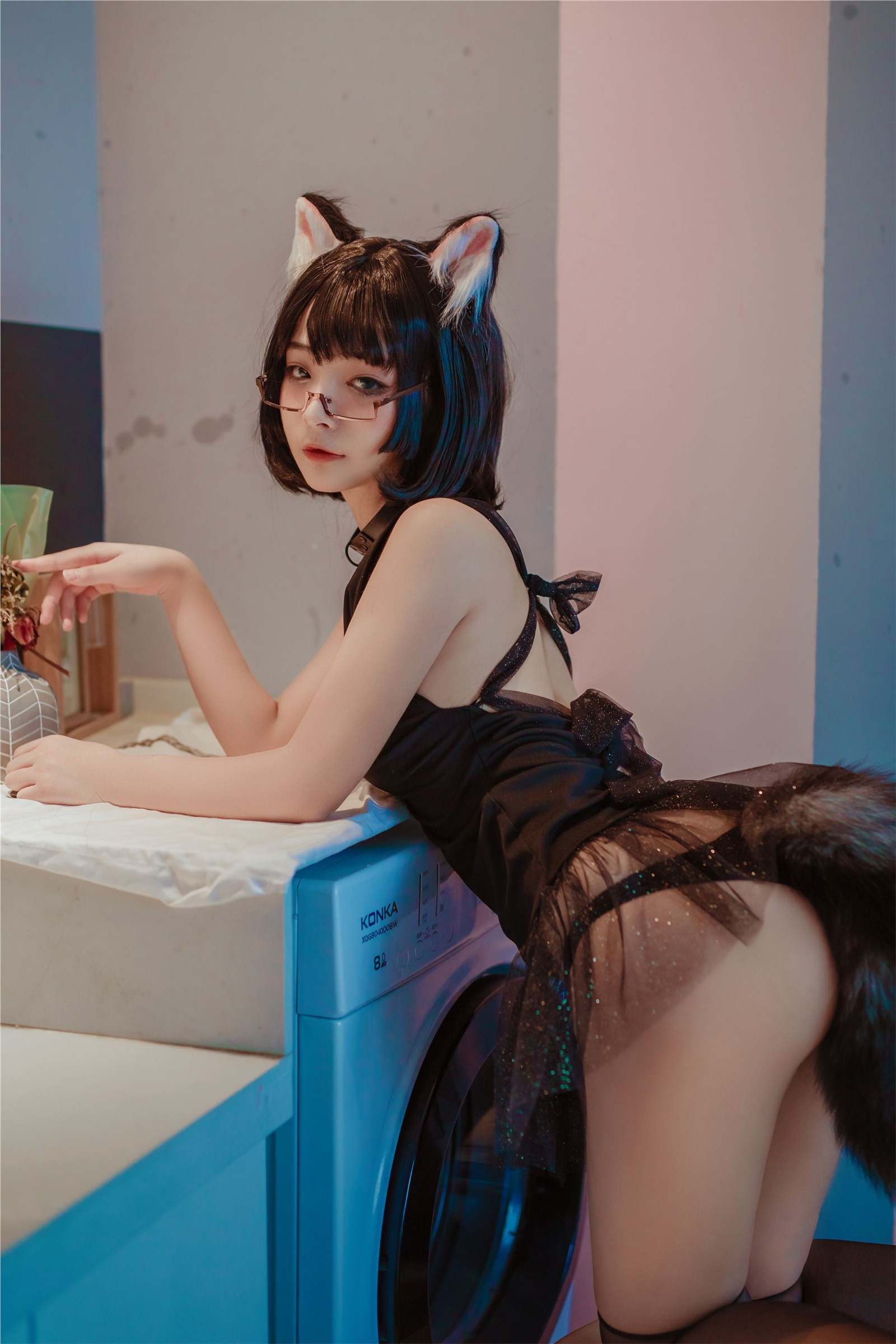 Cosplay Yuhui Cat head black dress(7)